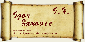 Igor Hamović vizit kartica